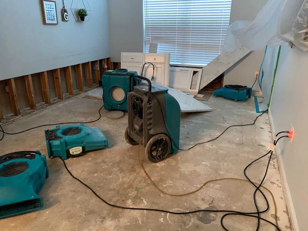 Dehumidifier in flood-cut room for Water Extraction & Removal in King City